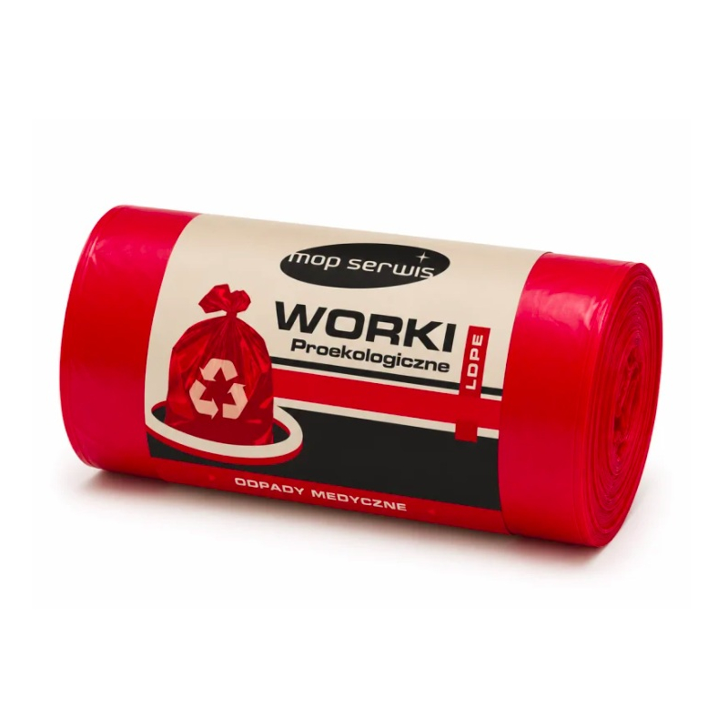 Worki na śmieci 160L LDPE Czerwony 10 szt. EU